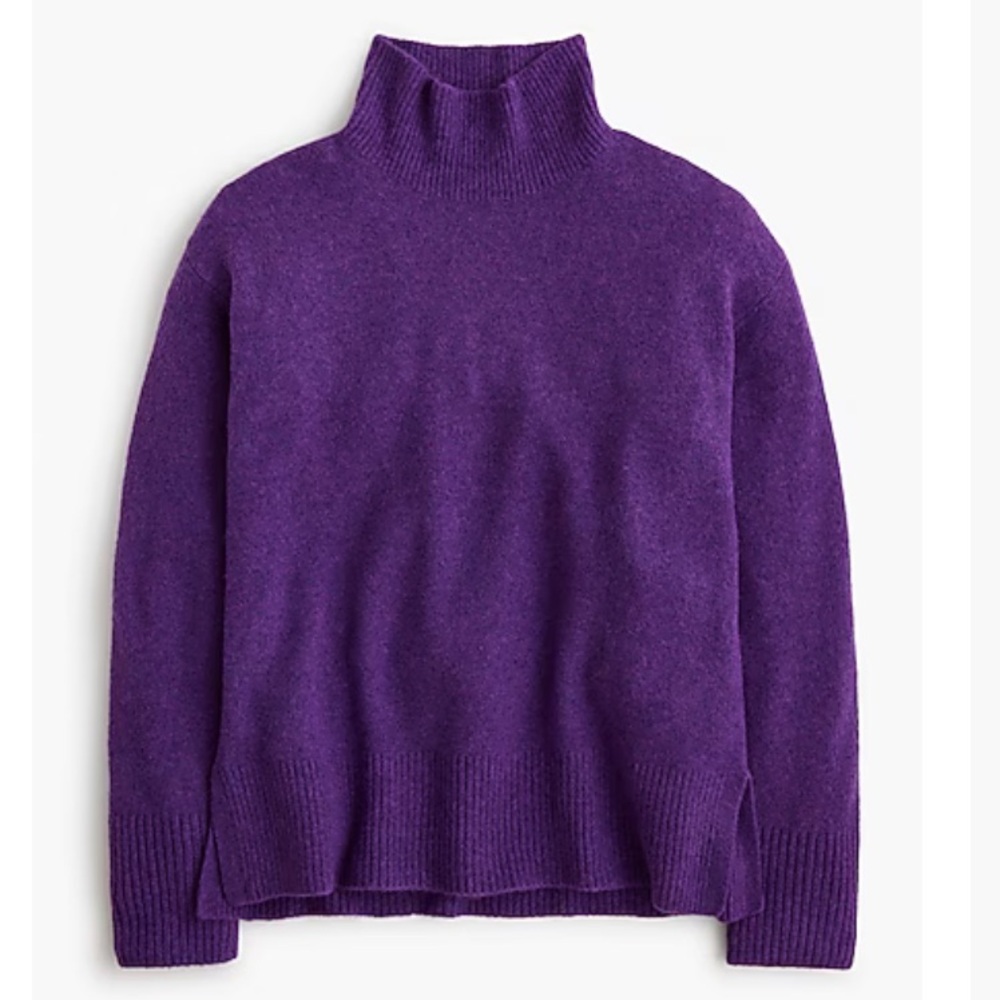 Mock Neck Super Soft Sweater Dark Purple New With Tags Large